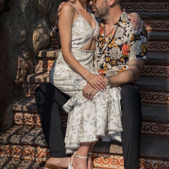 V. Chapman Luna Dress in Blue Murano Print Size 4 - Picture 6 of 8